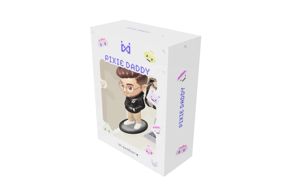 the figure and its accessories assembled inside the box