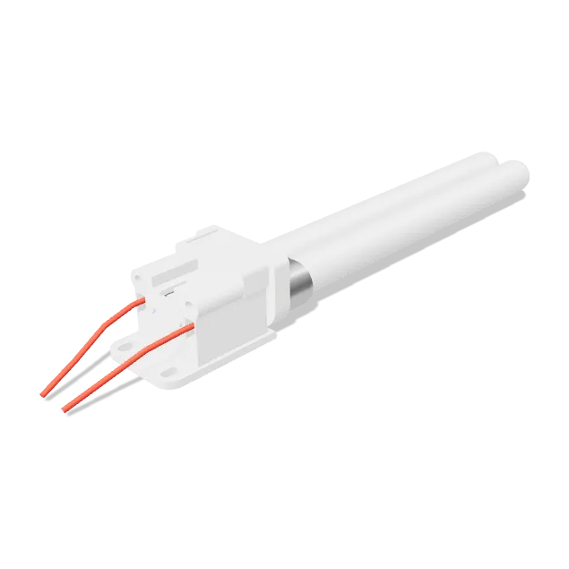 the modelled lamp holder and its tube